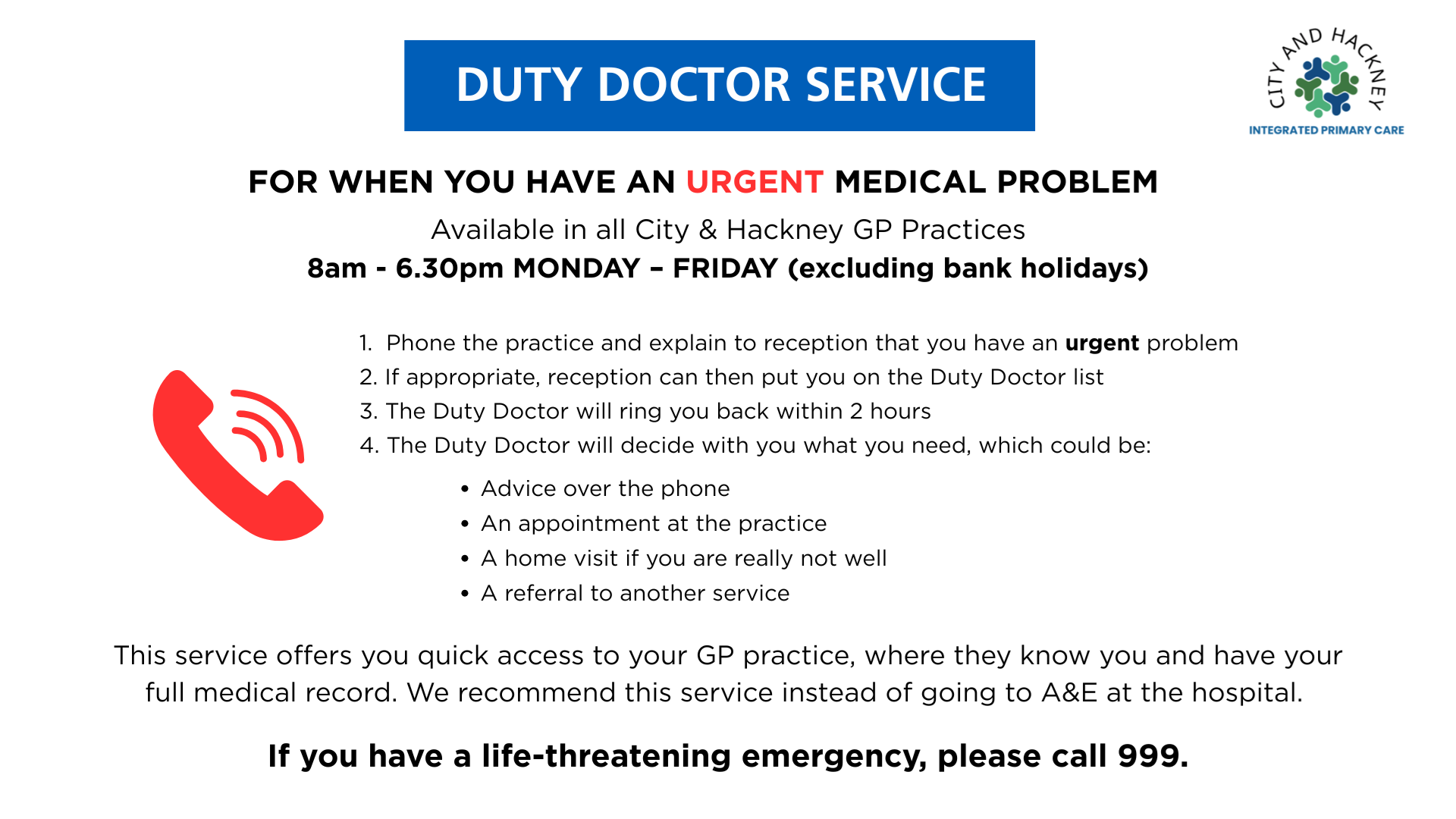 Duty Doctor Service information
